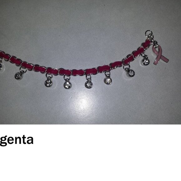 TDD Custom Made One Size Fits Most Magenta Suede Leather Bracelet - Picture 2 of 3